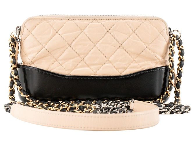 CHANEL - Borsa a tracolla Wallet on chain Gabrielle Chanel in pelle beige e nera - vista 3