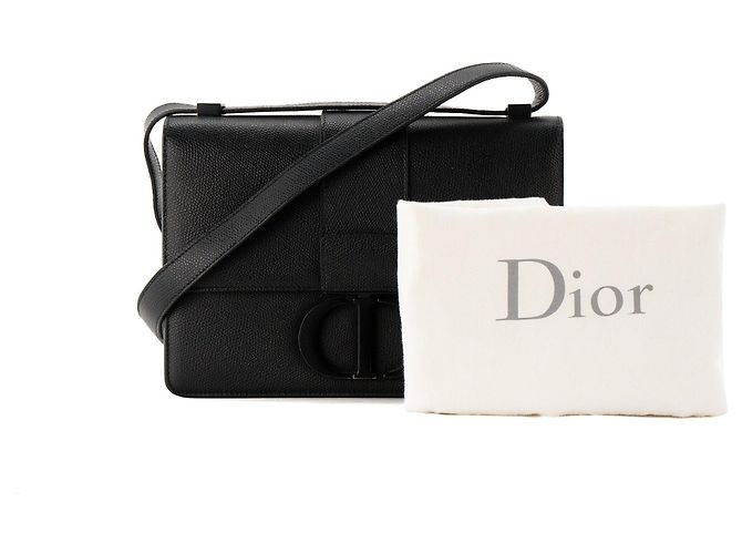 DIOR - Borsa a tracolla 30 Montaigne Dior in pelle martellata edizione so black - vista 11