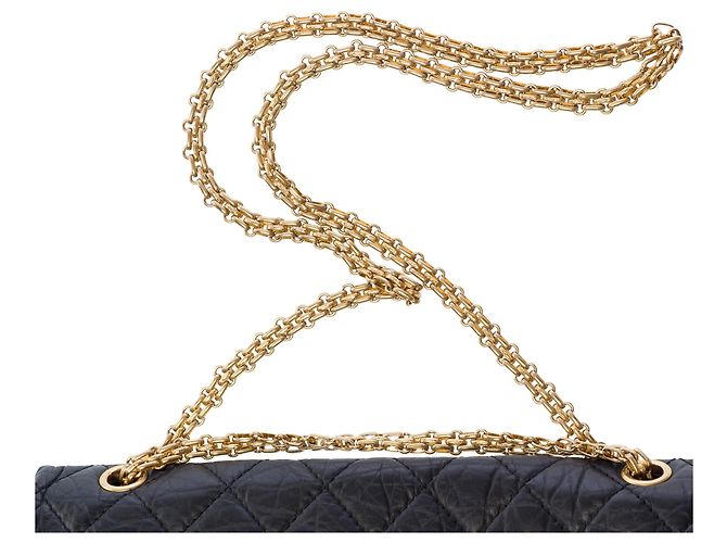 Mademoiselle Bolsa CHANEL 2.55 em Couro Preto - 104014 - vista 10