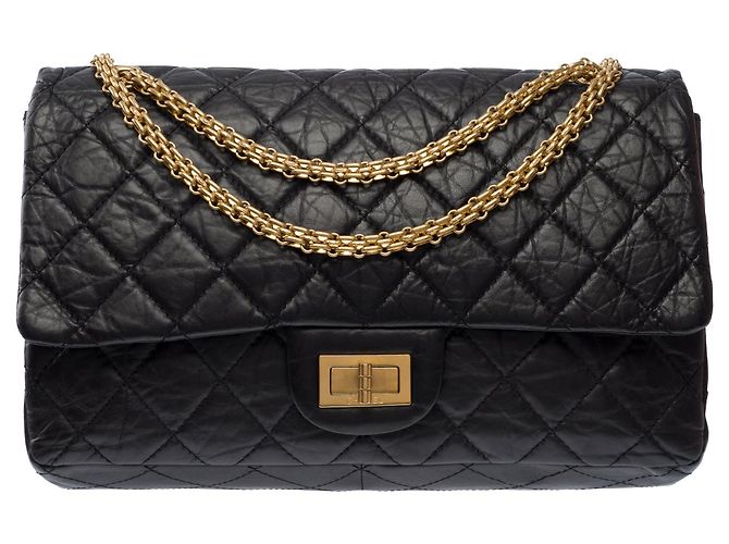 Mademoiselle Bolsa CHANEL 2.55 em Couro Preto - 104014 - vista 3
