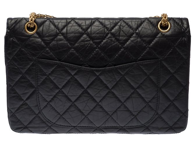 Mademoiselle Bolsa CHANEL 2.55 em Couro Preto - 104014 - vista 4