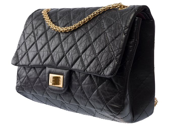 Mademoiselle Bolsa CHANEL 2.55 em Couro Preto - 104014 - vista 5