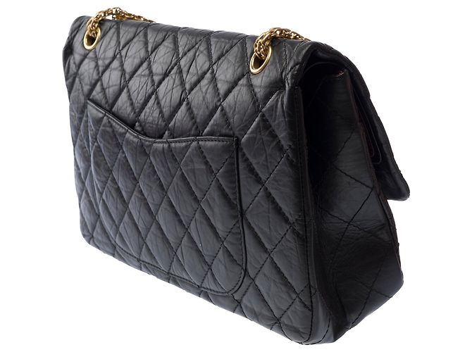 Mademoiselle Bolsa CHANEL 2.55 em Couro Preto - 104014 - vista 6