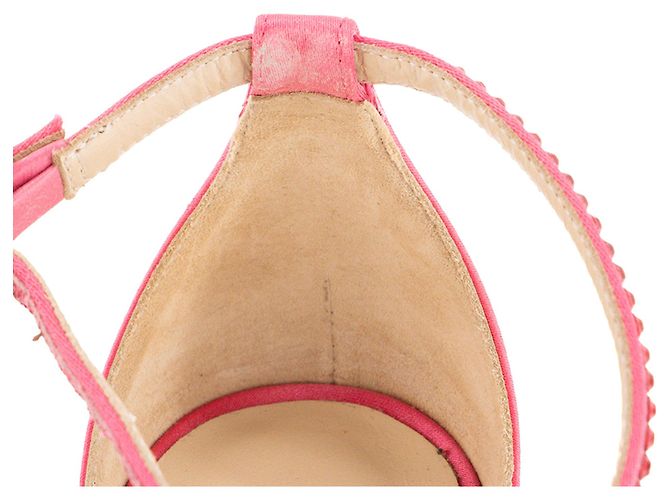 JIMMY CHOO - Décolleté Jimmy Choo in raso rosa e strass (T36,5) - vista 6