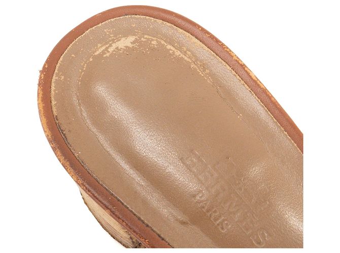 HERMÈS - Sandali Oasis Hermès in pelle liscia marrone (T39) - vista 7