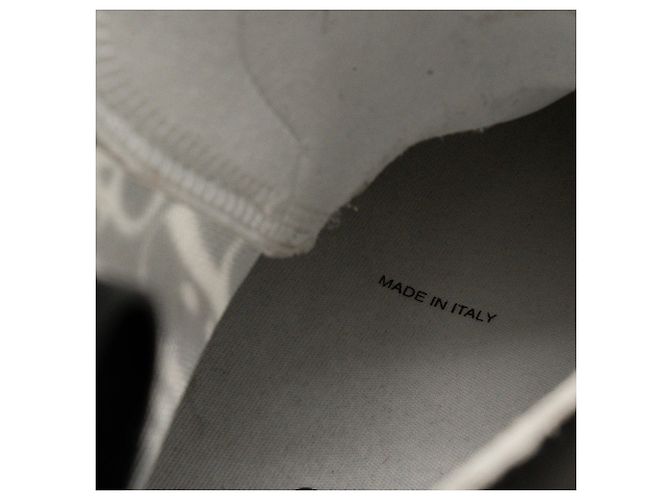 DIOR - Sneakers B23 High Dior in tela con motivo oblique e gomma nera e bianca (T38) - vista 6