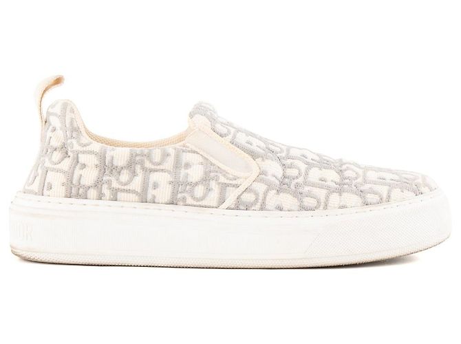 DIOR - Sneakers Slip-On Dior in tela grigia e bianca (T38) - vista 2