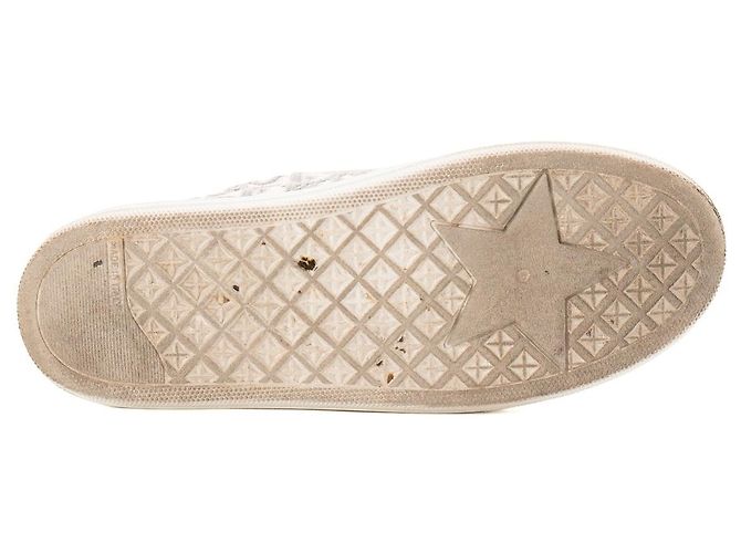DIOR - Sneakers Slip-On Dior in tela grigia e bianca (T38) - vista 4