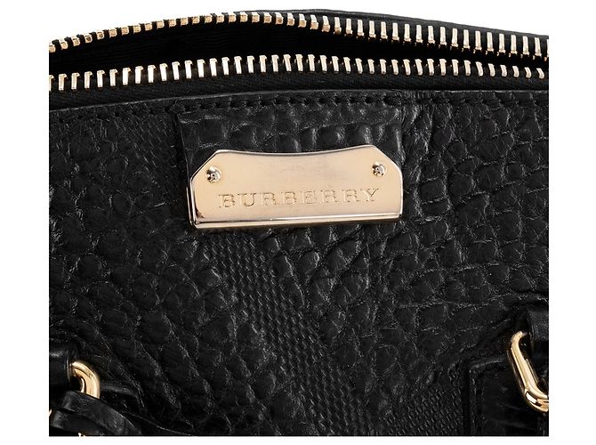 BURBERRY - Borsa Bowling Burberry in pelle martellata e goffrata nera - vista 5