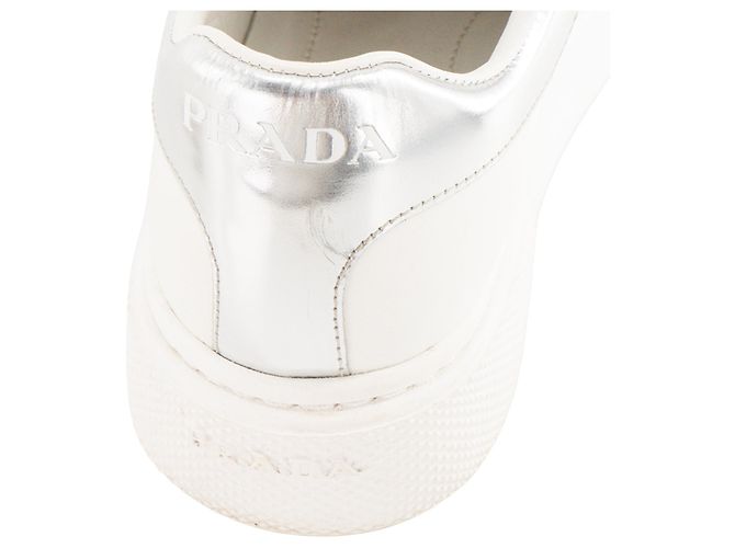 PRADA - Sneakers Downtown Prada in pelle liscia bianca (T36) - vista 6