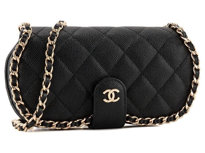 CHANEL - Borsa a tracolla/Astuccio per occhiali Chanel in pelle caviar nera - vista 2