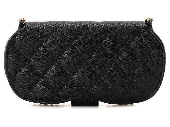 CHANEL - Borsa a tracolla/Astuccio per occhiali Chanel in pelle caviar nera - vista 3