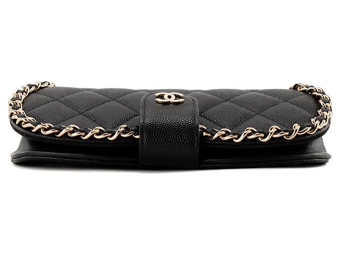 CHANEL - Borsa a tracolla/Astuccio per occhiali Chanel in pelle caviar nera - vista 4