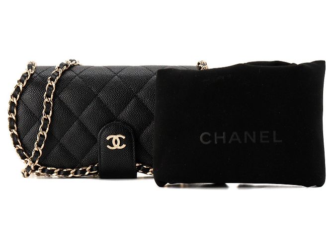 CHANEL - Borsa a tracolla/Astuccio per occhiali Chanel in pelle caviar nera - vista 8
