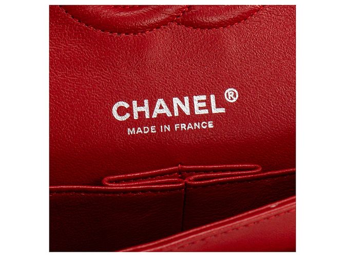 CHANEL - Classic/Timeless 11.12 Chanel Schultertasche aus rotem glattem Leder - Ansicht 6