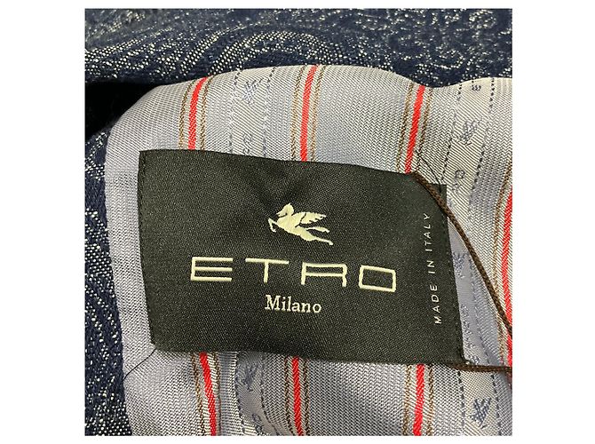 Etro Dark Blue Denim Jacquard Jacket - view 4