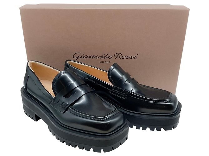 Mocassini Ramsey in pelle nera Gianvito Rossi - vista 6