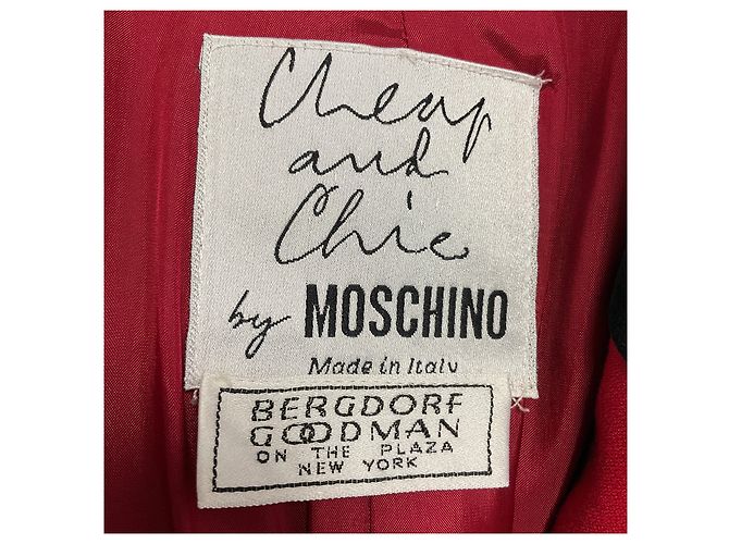 Moschino Cheap and Chic Wollblazer rot / schwarz mit Samtschleife - Ansicht 4