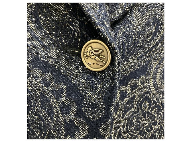Casaco em jacquard de denim azul escuro Etro - vista 6