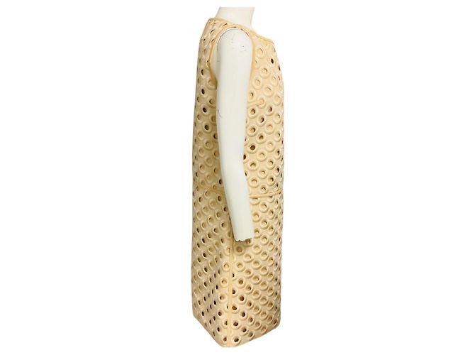 Abito senza maniche Marc Jacobs Vintage Beige con ricami e design a cerchi traforati - vista 2