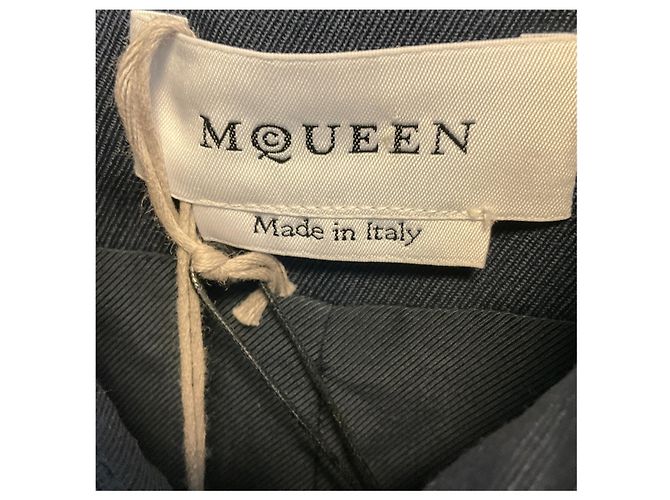 Alexander Mcqueen Chaqueta Trench Corta Cruzada Azul Marino McQueen - vista 4