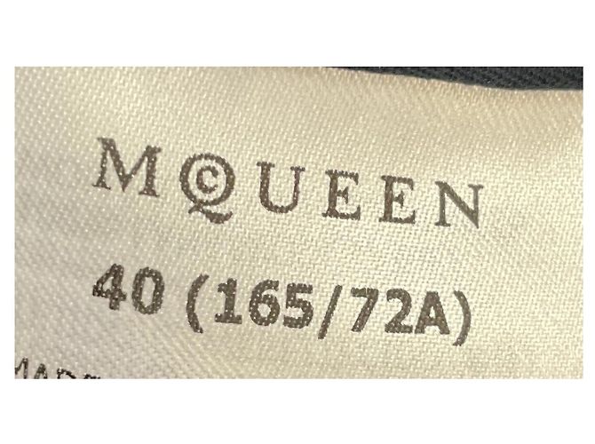 Alexander Mcqueen Calças de Lã Tailored de Perna Larga McQueen Navy - vista 6