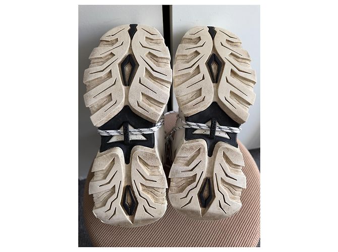 Kenzo Inka Sneakers Unisex in Pelle Bianca e Camoscio - vista 10