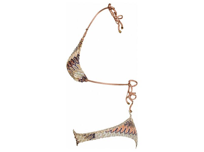 Missoni, bikini de triángulo de lurex en tonos dorados - vista 2