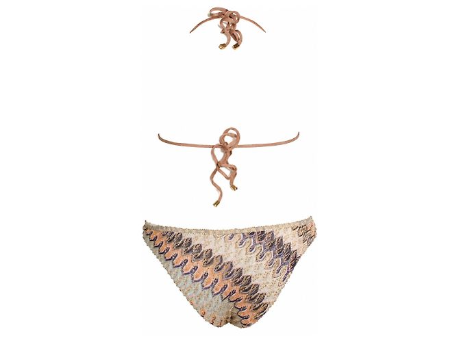 Missoni, bikini de triángulo de lurex en tonos dorados - vista 3