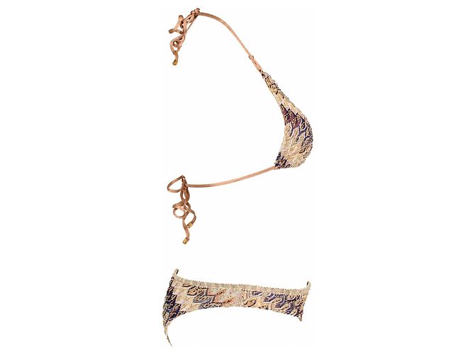 Missoni, bikini de triángulo de lurex en tonos dorados - vista 4