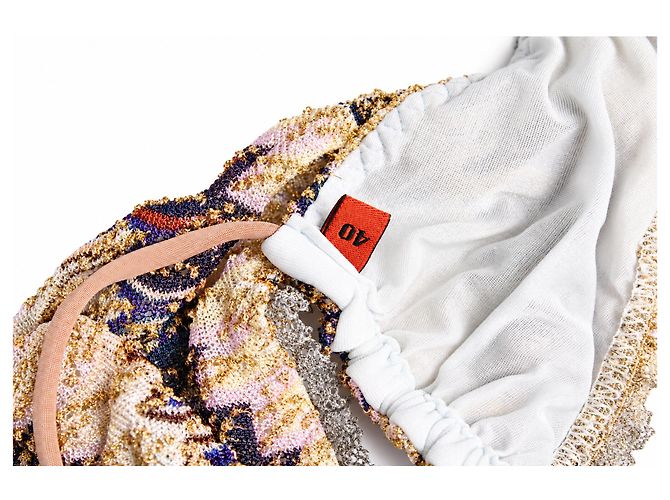 Missoni, bikini de triángulo de lurex en tonos dorados - vista 6