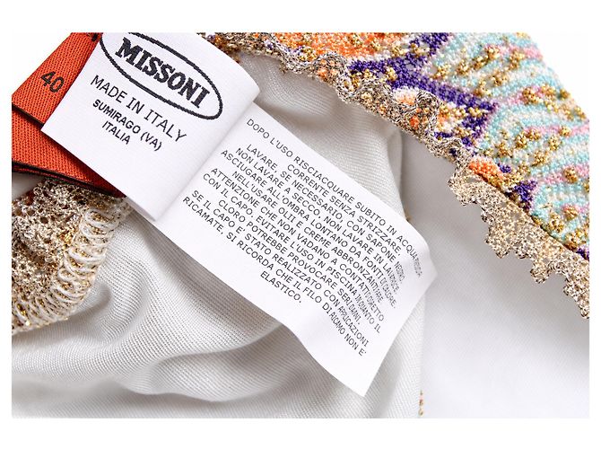 Missoni, bikini de triángulo de lurex en tonos dorados - vista 9