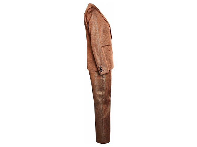 Dries van Noten, Completo in lurex color salmone - vista 4