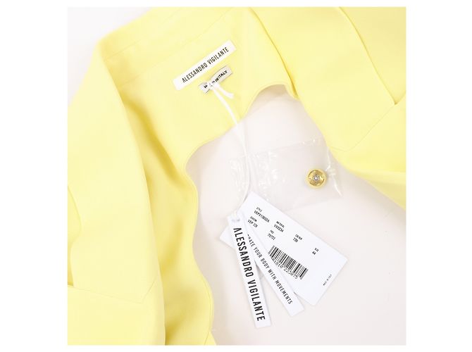 Autre Marque Alessandro Vigilante gelber Blazer mit passendem Bra-Top, Größe 44/40 IT - Ansicht 12