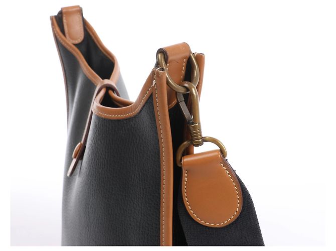 Borsa a tracolla Hermès Evelyn I 33 GM in pelle Ardennes Nero x Marrone S:1989 - vista 4