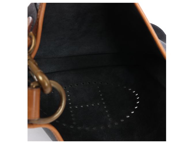 Borsa a tracolla Hermès Evelyn I 33 GM in pelle Ardennes Nero x Marrone S:1989 - vista 9