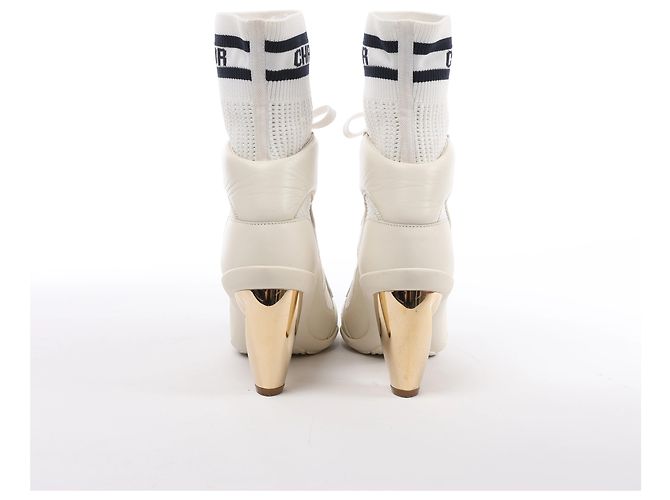 Christian Dior D-ZENITH Stiefeletten aus Leder x Stoff in Ivory, Größe EU 37 - Ansicht 6