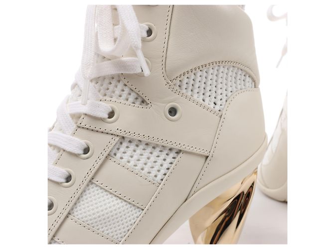 Christian Dior D-ZENITH Stiefeletten aus Leder x Stoff in Ivory, Größe EU 37 - Ansicht 7
