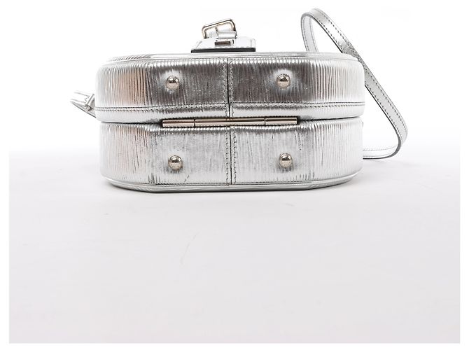Borsa a tracolla Louis Vuitton Petite Boite Chapeau in pelle Epi Silver M53074 - vista 8