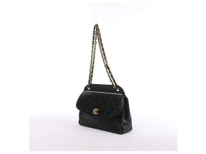 Borsa a tracolla Chanel Limited Edition Paris Double Flap in pelle matelassé con catena, Nero - vista 2