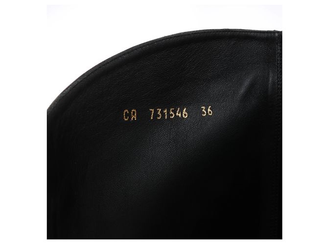 Autre Marque Saint Laurent Paris Tom Knee Lederstiefel in Schwarz 731546, Größe EU 36 - Ansicht 10