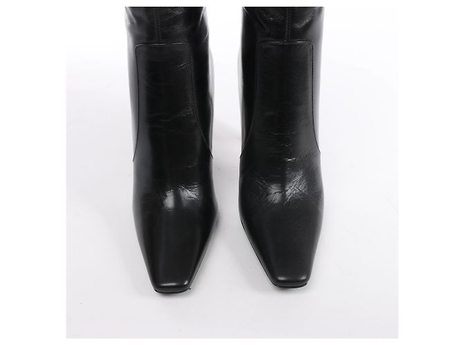 Autre Marque Saint Laurent Paris Tom Knee Lederstiefel in Schwarz 731546, Größe EU 36 - Ansicht 4