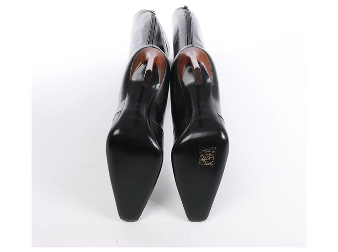 Autre Marque Saint Laurent Paris Tom Knee Lederstiefel in Schwarz 731546, Größe EU 36 - Ansicht 8