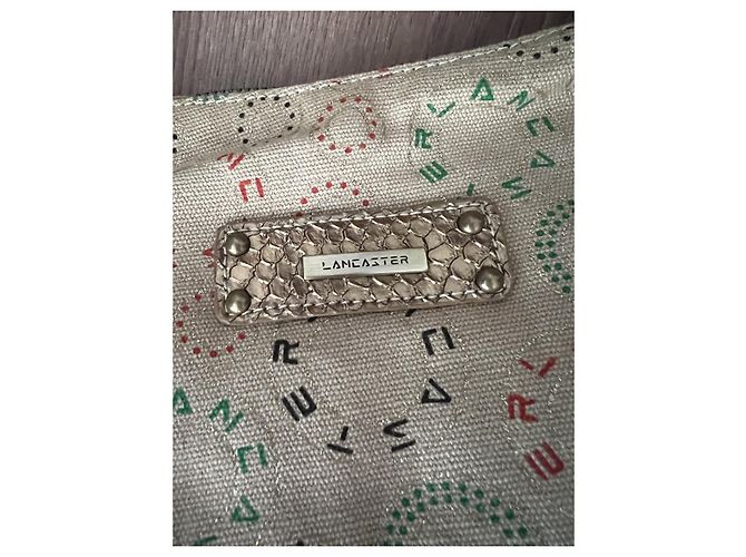 Autre Marque Lancaster Borsa baguette in tela monogramma beige e marrone - vista 2