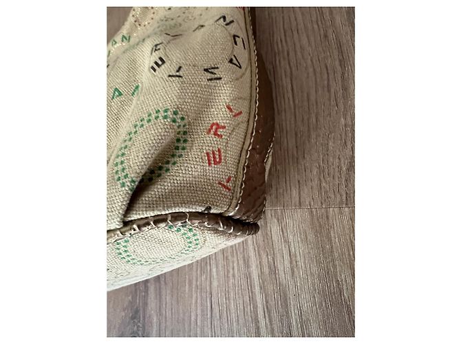 Autre Marque Lancaster Borsa baguette in tela monogramma beige e marrone - vista 6