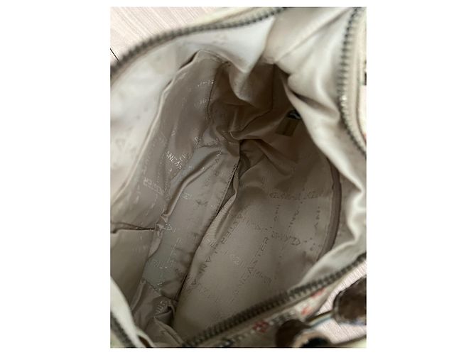 Autre Marque Lancaster Borsa baguette in tela monogramma beige e marrone - vista 8