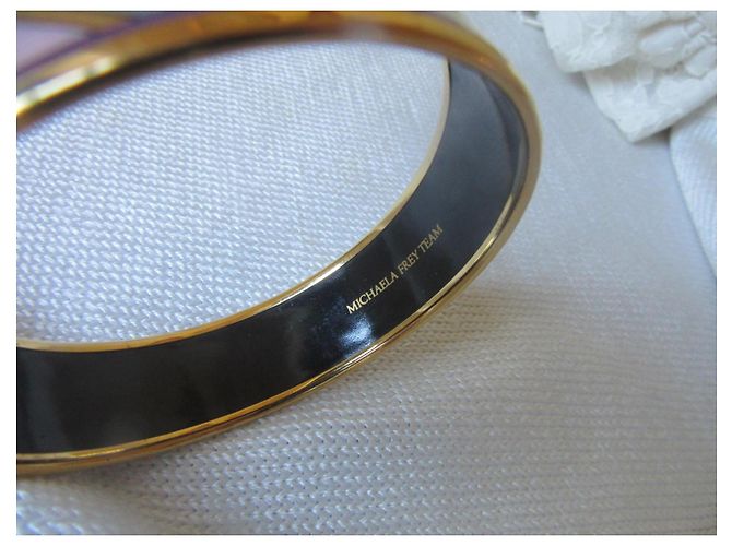 Autre Marque Bracciale rigido Michaela Frey Team motivo geometrico oro - vista 2