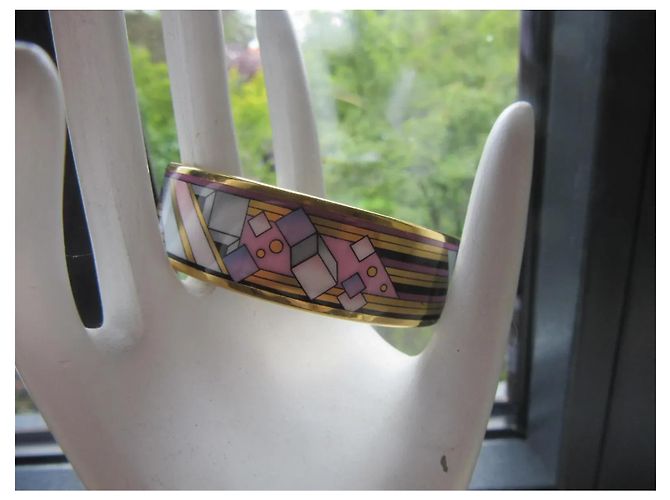 Autre Marque Bracciale rigido Michaela Frey Team motivo geometrico oro - vista 9