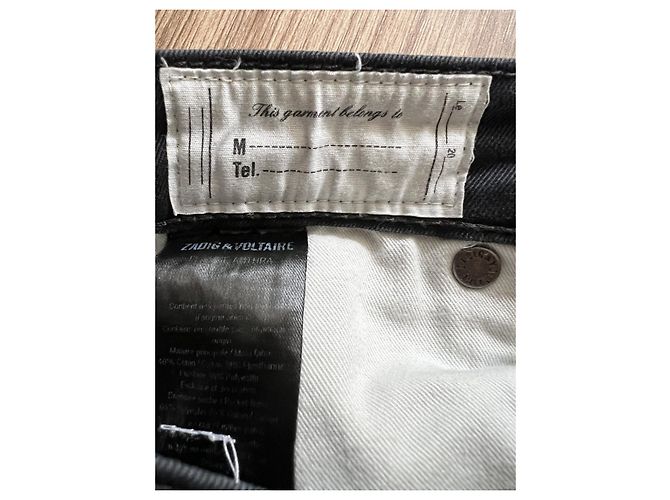 Zadig & Voltaire Jeans Preto Algodão e Elastano - vista 7