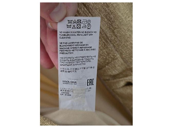 Dolce & Gabbana Gold Draped Fitted Dress - IT 46 / XL Gebraucht - Ansicht 2